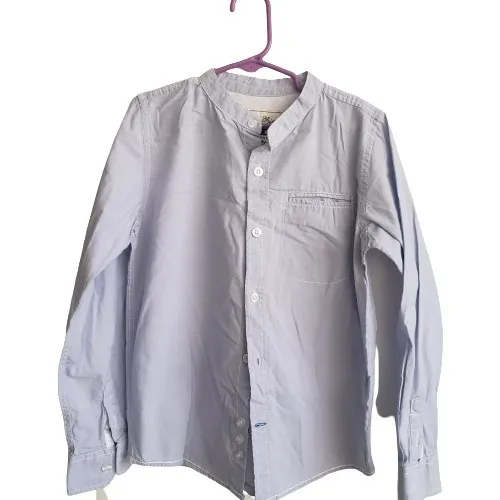 Camisa Manga Larga Cuello Mao Para Niño Talla 7/8