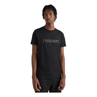 Camiseta Tommy Hilfiger Masculina Text Bar Corp Preta Camiseta Tommy Hilfiger Masculina Text Bar Corp Preta