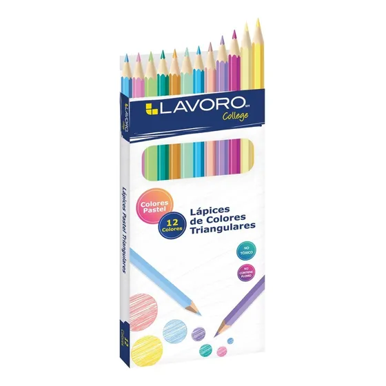 Lápices De 12 Colores Pasteles De Madera Lavoro Color del trazo Pastel