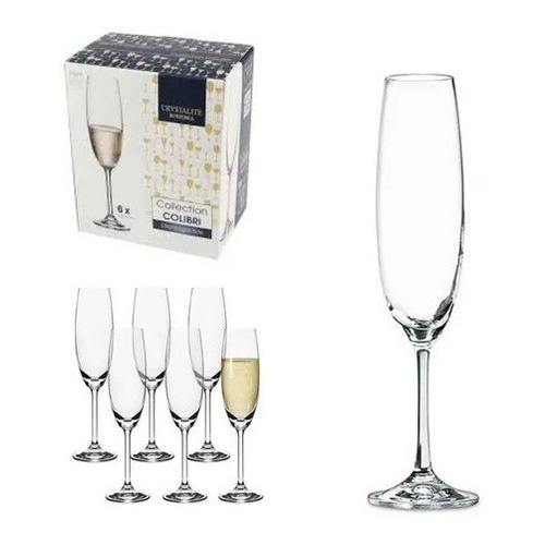 Jogo 6 Taças De Champagne Bohemia Cristal Titanium 220ml Jogo 6 Taças De Champagne Bohemia Cristal Titanium 220ml