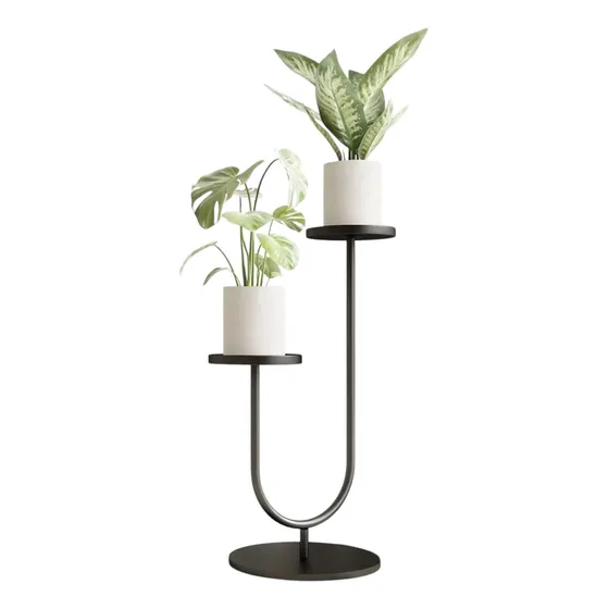Soporte Para Plantas En Macetas Estante Metalico 2 Niveles