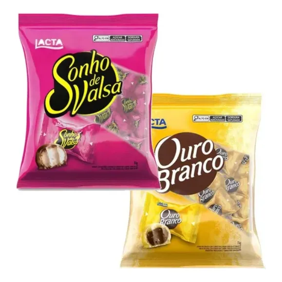 Kit Sonho De Valsa 1kg + Ouro Branco 1kg Lacta Bombom