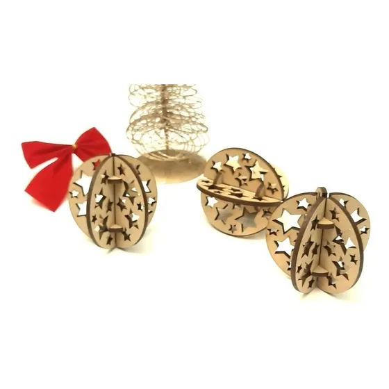 Adorno Para Árbol De Navidad X 6u Forma Esfera De Estrellas