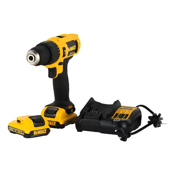 Taladro percutor atornillador inalámbrico de 10mm DeWalt DCD716D2 + 2 baterías de 2Ah + accesorio con maletín de transporte | Cuotas sin interés