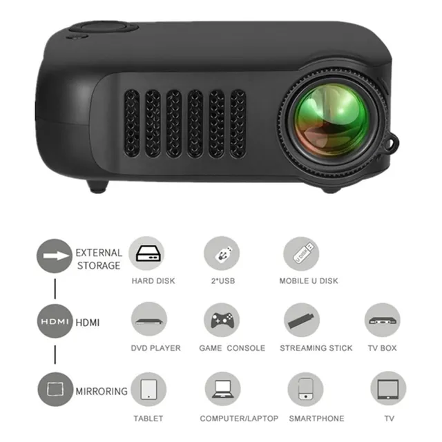 Mini Proyector Portátil Video Beam Imagen Video Películas