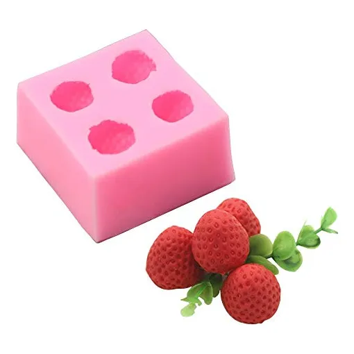 Molde 3d De Silicona Con Forma De Fresa De Tamaño Completo,