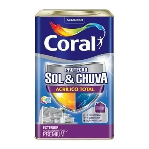 Tinta Coral Sol E Chuva Cor Bela Turquesa 16l Acrílico Total