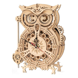 Puzles De Madera En 3d, Maquetas De Relojes Con Forma De Búh Puzles De Madera En 3d, Maquetas De Relojes Con Forma De Búh