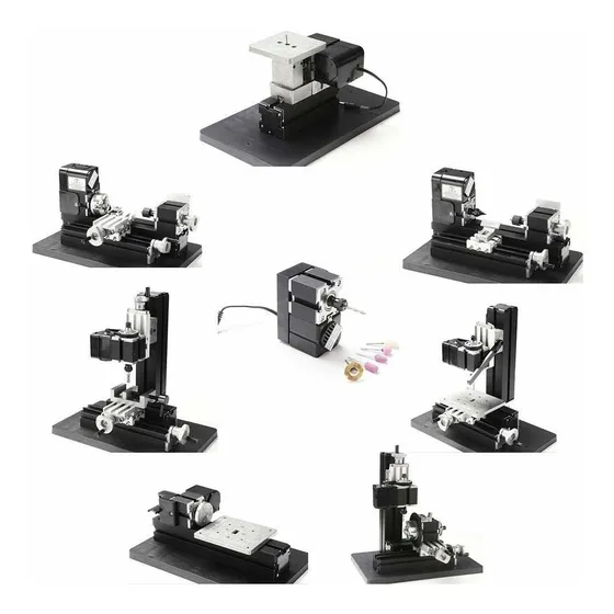 Mini Torno Rpm Sierra Madera Metal Fresadora Taladro Kit