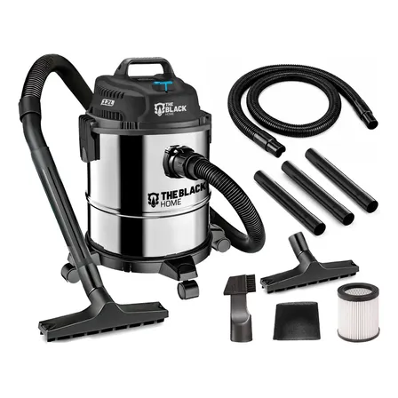 Aspirador De Pó E Água The Black Tools Bac120 1200W Inox Turbo 12 Litros Compacto Potente Função Sopro