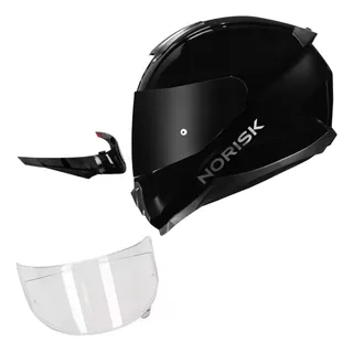 Capacete Norisk Razor Black Edition Com 2 Viseiras + Spoiler Capacete Norisk Razor Black Edition Com 2 Viseiras + Spoiler