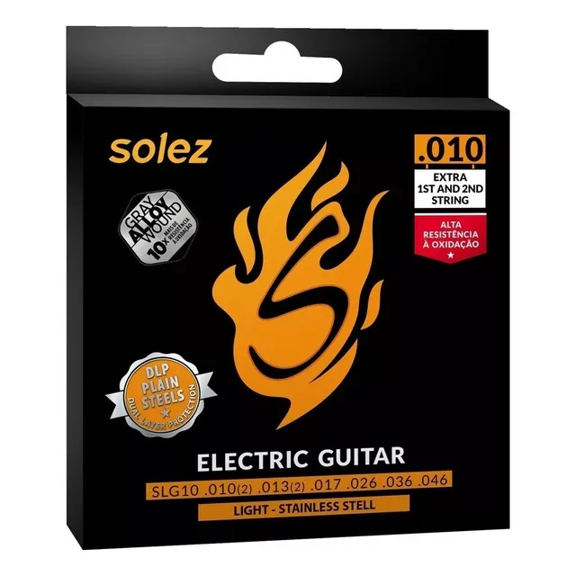 Encordoamento Solez Guitarra 010 Slg10ga Gray Alloy Inox