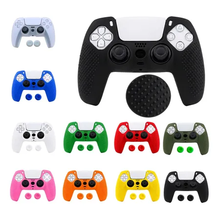 Capa Skin Silicone Antiderrapante Para Controle Ps5 + 2 Grip