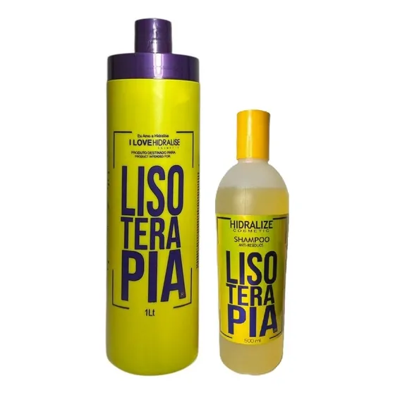 Combo Kit Lisoterapia 1l Shampoo Anti Resíduo 500ml