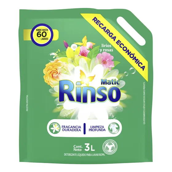 Rinso Detergente Líquido 3lt Lirios Y Rosas