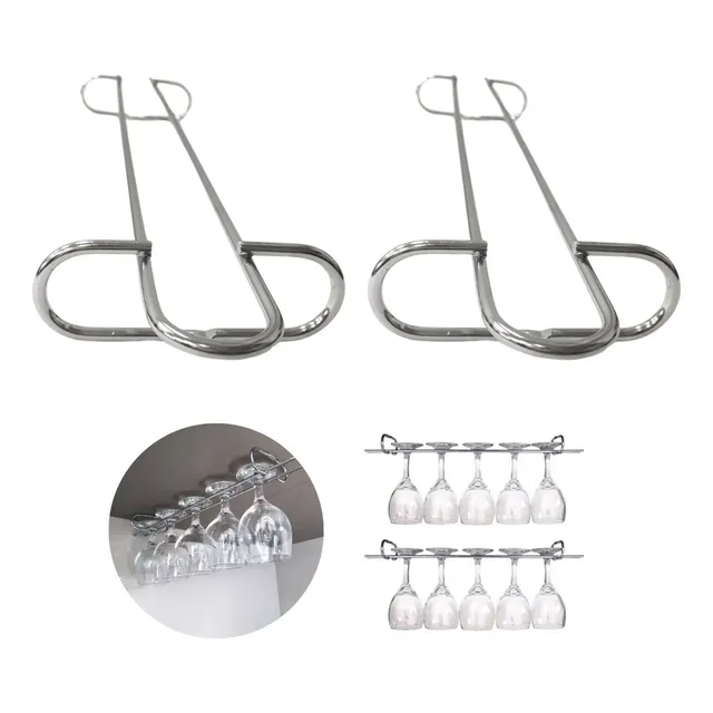 2 Suporte Porta Taças Gourmet 42cm Cromado Suspenso Kit 2 Un