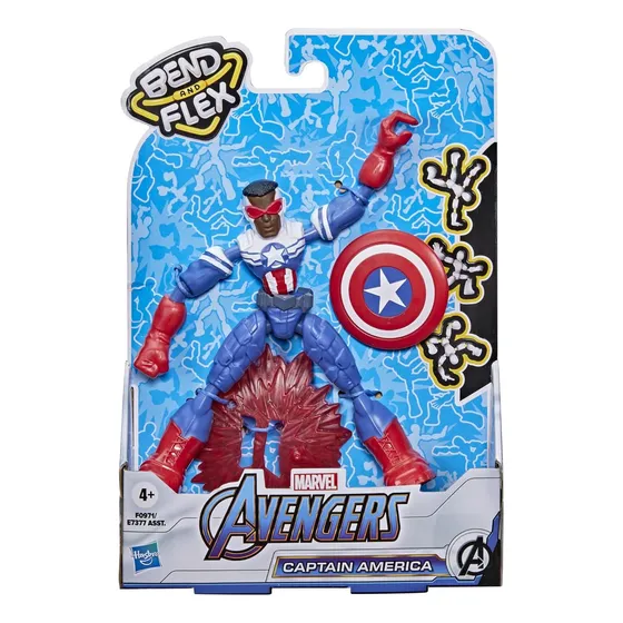 Marvel Avengers Capitán America Moreno Bend And Flex 15cm
