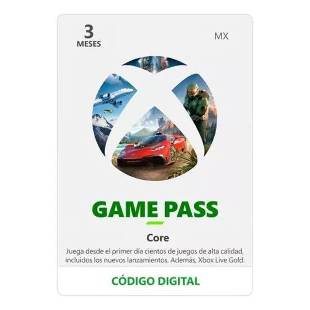 Xbox Game Pass Core 3 Meses Codigo