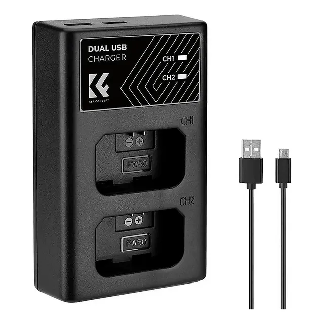 Cargador Doble K&f Concept Para Batería Sony  Fw50