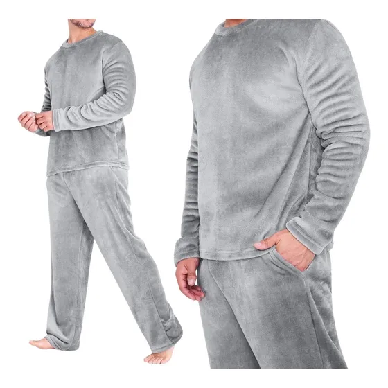 Conjunto Pijama Jogging Sweater Plush Abrigo Invierno Hombre