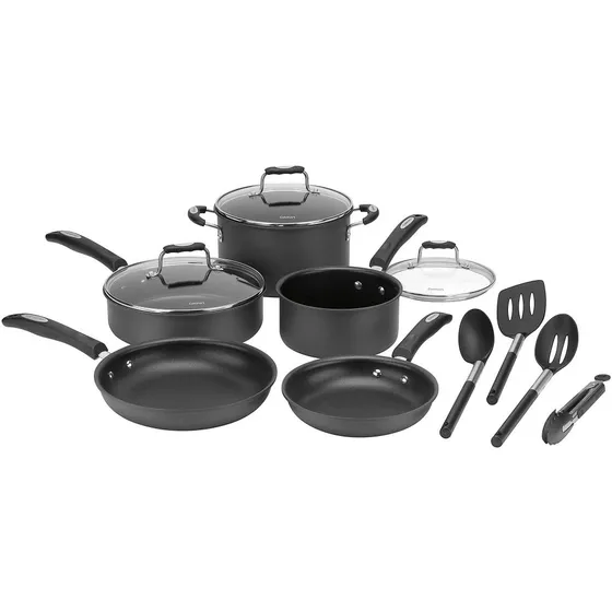 12pzs Juego Ollas Sartén Utensilios Cuisinart Hard Anodized