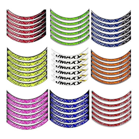 2 Kits De Adesivos Aro 26 Aero Vzan Vmaxx Wheeling / Dh