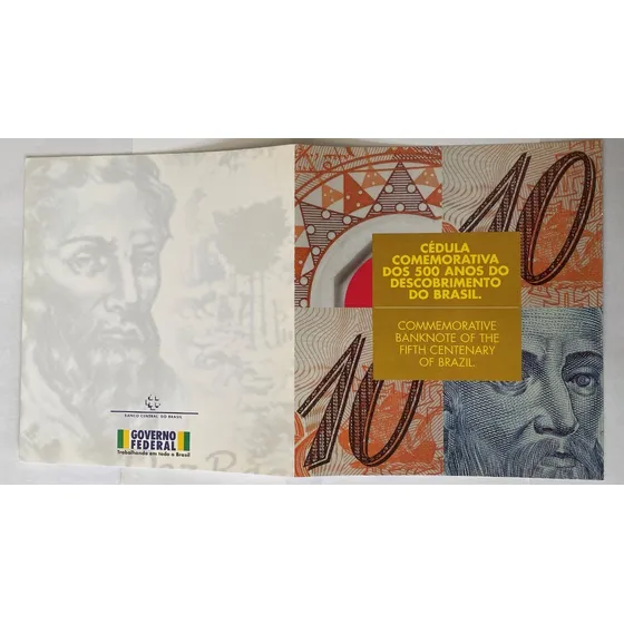 Cédula 10 Reais Ano 2.000 No Folder Bco. Central 1°série    