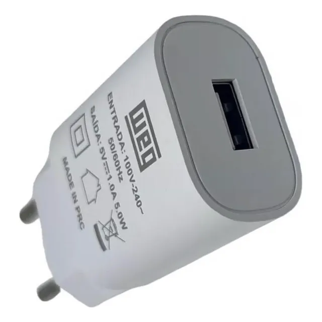 Fonte Carregador Weg Tomada Usb Bivolt 5w 1a Branco
