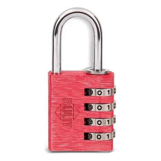 Candado De Aleación Aluminio 4 Comb N° 40 Rojo Bulit