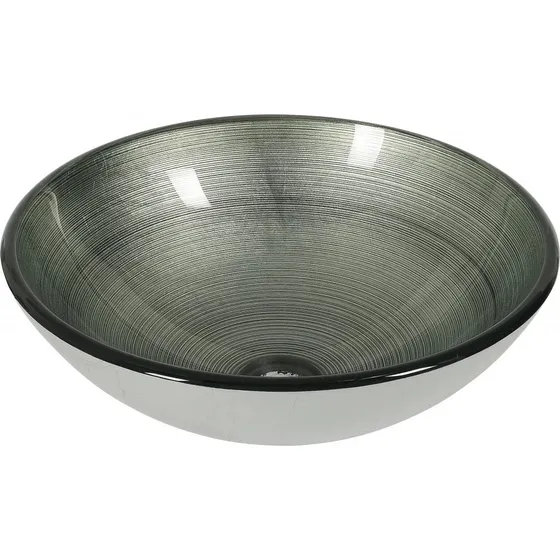 Bacha Dune Agadir Silver Vidrio Redonda 42x42x14.5 Cm.