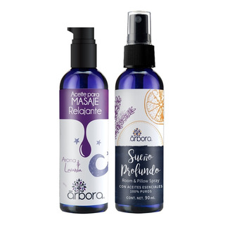 Kit Relajación: Aceite Masaje + Spray Aromaterapia Lavanda Kit Relajación: Aceite Masaje + Spray Aromaterapia Lavanda