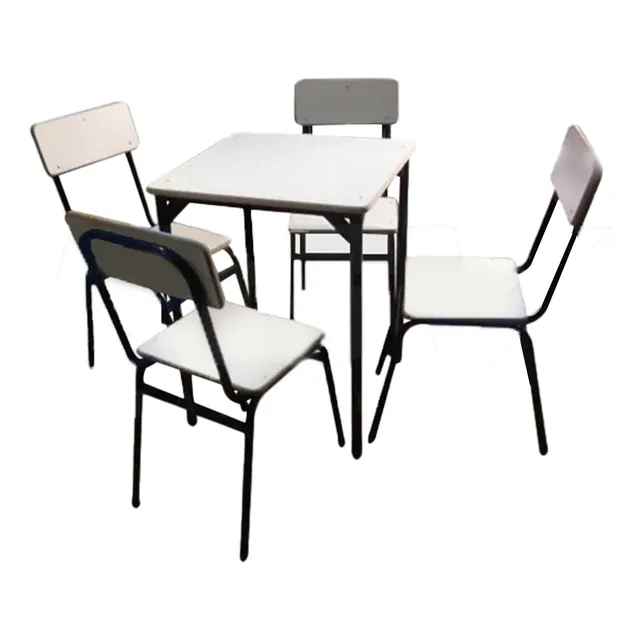 Mesa De 0.60mx0.60m Bar, Heladería, Cafetería Con 4 Sillas