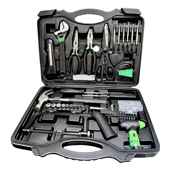 Läufer Set Caja de Herramientas Hogar 100 Piezas Profesional Acero Color Negro
