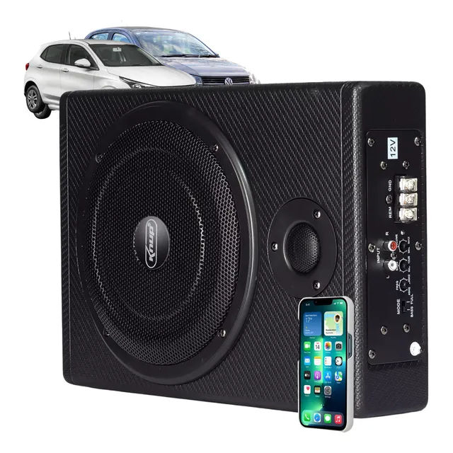 Subwoofer Slim Ativo 8  200w Rms Com Amplificador Integrado