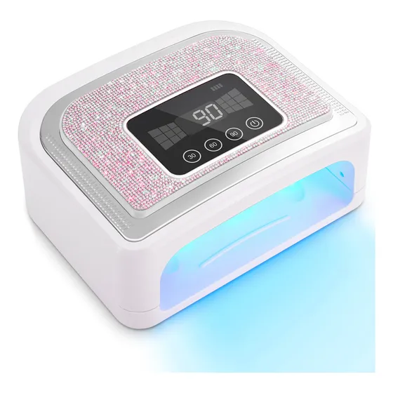 Funsmile Lámpara De Uñas 120w/30LED Secadora For Manicura Recargable, 30 Perlas LED 360° Curado Uniforme, Luz Suave 365+405nm, 4 Temporizadores + Sensor Inteligente, 2-5h Uso Inalámbrico