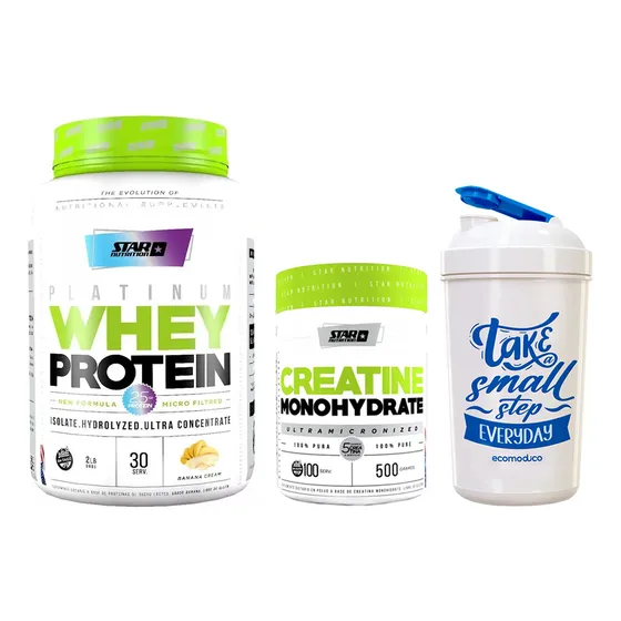 Star Nutrition Whey Protein 2lb + Creatina 500gr + Vaso