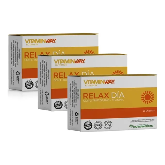 Relax Dia Vitamin Way Anti Stress Y Ansiedad 20 Capsulas X3