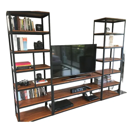 Mueble De Tv Industrial En Hierro Y Madera
