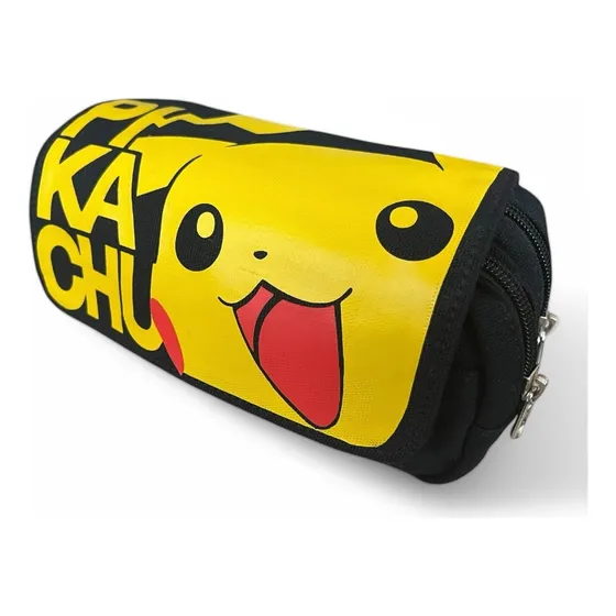 Lapicera Bolsa Para Lapices Pokemon Pikachu Negro/ Amarillo Pikachu