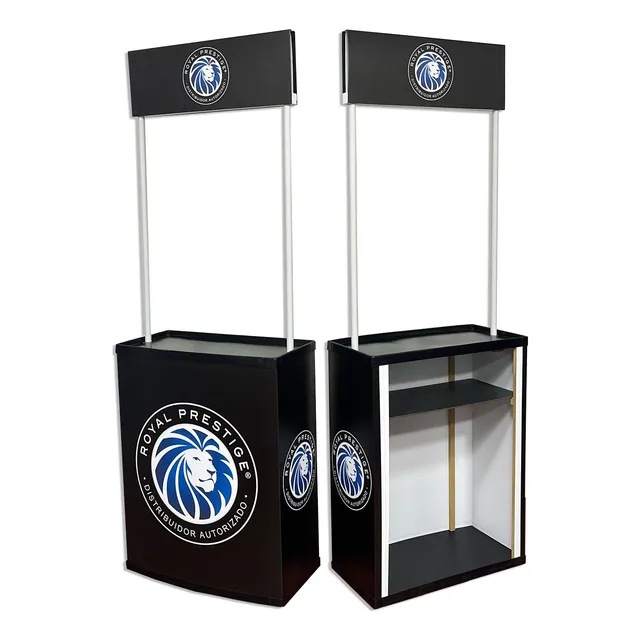 Mini Stand Puesto Portatil Negro 70cm Desarmable Con Grafica