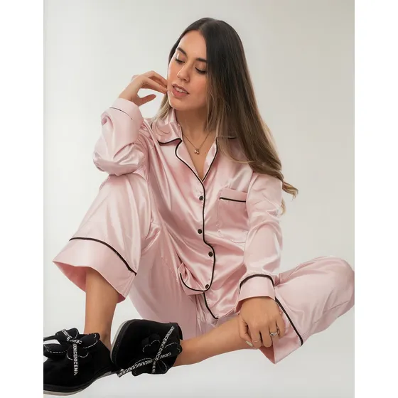 Pijama Mujer Elegante Camisa Pantalon Suave Moda