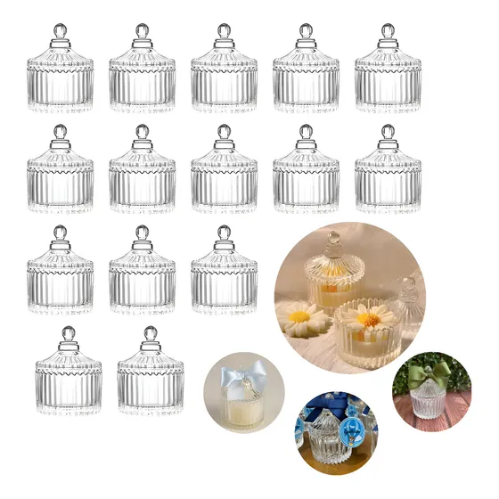Kit 20 Mini Bomboniere Potiche De Vidro 9cm Decoração Lembrançinha
