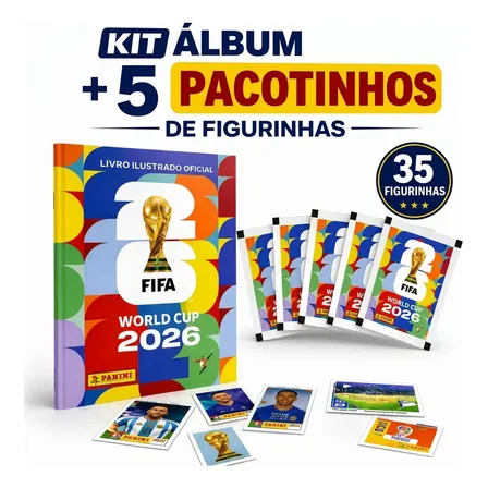 Álbum Oficial Copa Do Mundo 2026 Brochura + 35 Figurinhas