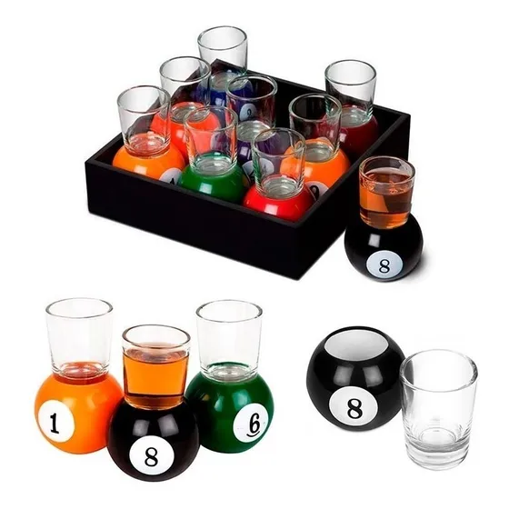 Vasos De Shots Bolas De Billar/pool Set De 9 Shots