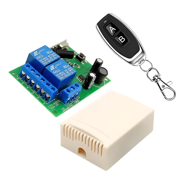 Controle Remoto Sem Fio Acionamento Rele 2 Canais 12v 24v 