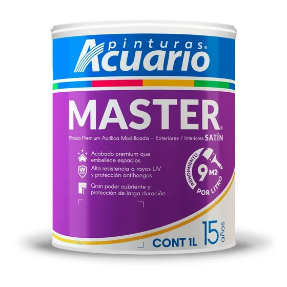 Pintura Acuario Cover Master 1lt Color Blanco Va10010