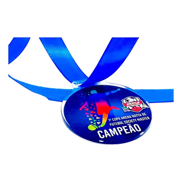 Medalha Personalizada Em Acrílico 4x4cm - Kit C/ 50unid