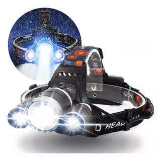Lanterna Cabeça Triplo T6 3 Led Cree Profissional 4000 Lumes Lanterna Cabeça Triplo T6 3 Led Cree Profissional 4000 Lumes