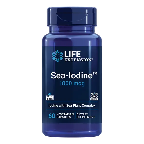 Life Extension, Sea-iodine, Complejo de yodo con plantas marinas, salud tiroides, 1000 mcg, 60 cápsulas vegetales, USA