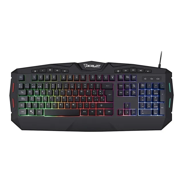 Teclado Gamer Ocelot Membrana Alámbrico Plástico RGB Color Negro Modelo OGEK03